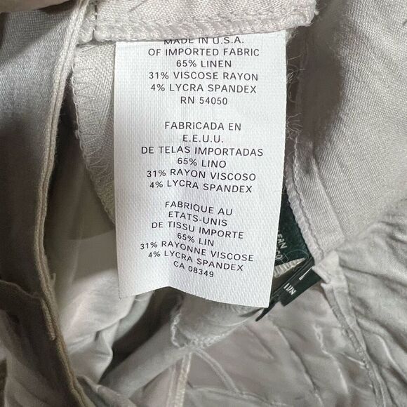 Lauren Ralph Lauren  Womens Cream Linen Pants Size 6 - Picture 8 of 8